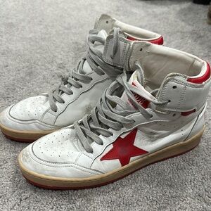 Golden Goose Red High-Top Sneakers